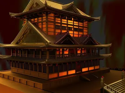 Chinese house 3D model get