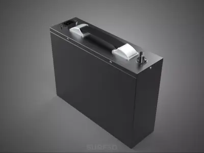 MOBILE ELECTRIC LITHIUM ION BATTERY PACK SUITCASE HANDLE CASING 3D model