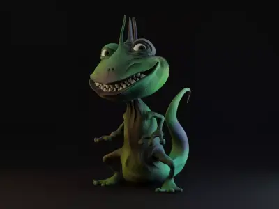 Frogski 3D model dinosaur Low-poly 3D model