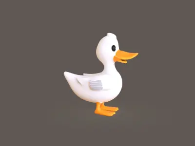 Cartoon Duck Cute 03 Low-poly 3D model