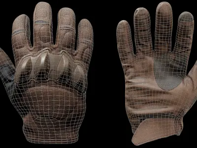 Tactical Gloves 035 Low-poly 3D model