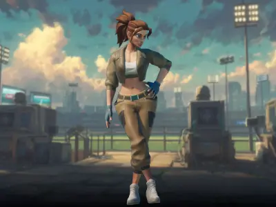 Stylized Casual Adventure Characters Low-poly 3D model