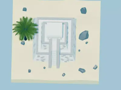 Low Poly Desert Temple - Stylized Game Ready Asset Low-poly 3D model