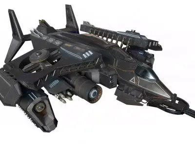Battle plane Low-poly 3D model