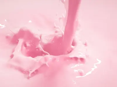 Pouring Milk Chocolate Animated Splash 3D model