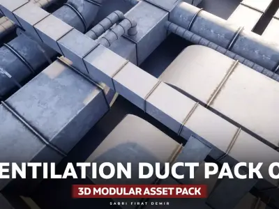 Ventilation Duct Pack Vol 02 Low-poly 3D model