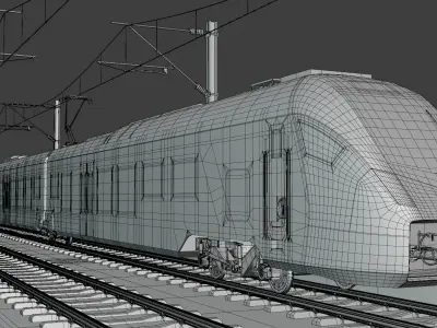Bridge with Stadler Flirt 3D model
