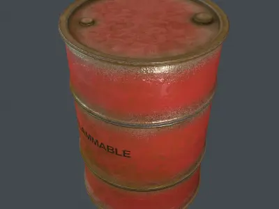 Flammable Barrel 3D model