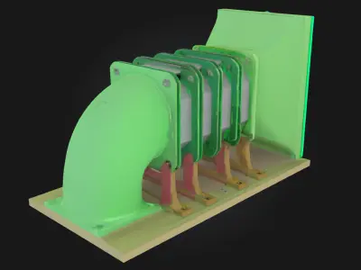 Turbine Array Design  Engineered Precision for Power  3D model