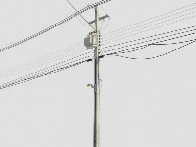 Streetlight Electrical Pole 3D model