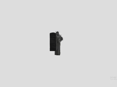 Black Assault Rifle  Low-poly 3D model