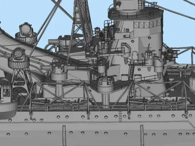 heavy cruiser Low-poly 3D model