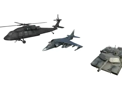 Military Vehicle Pack 01  Low-poly 3D model