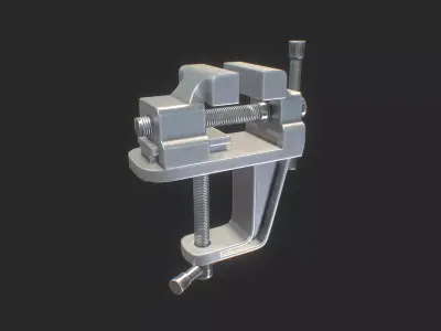 Bench Vise 3D Model Low-poly 3D model