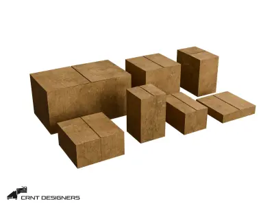 Cardboard Box Low-poly 3D model 3