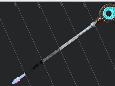 Fantasy Stylish- Staff of Blink Low-poly 3D model
