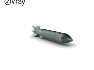 Nuclear Bomb Iconic Shape Simulation model pack Low-poly 3D model