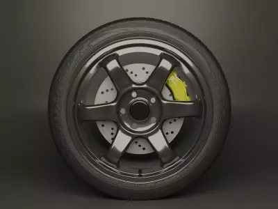 6 spoke sport racing car rim Free 3D model