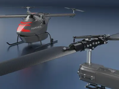  Cargo Drone for the US Navy Rigged for Cinema 4D 