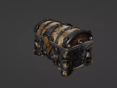 Ornate Treasure Chest with Intricate Detailing 3D model