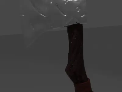 two-handed ax PBR low-poly game ready  Low-poly 3D model