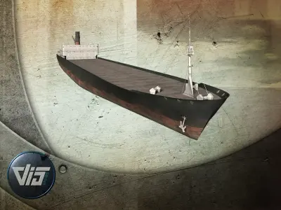 Container ship Low-poly 3D model