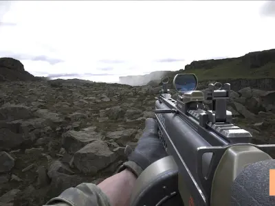 FPS Automatic Shotgun Animations Low-poly 3D model