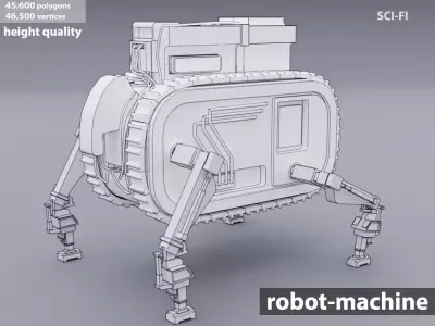 Robot Machine height-resolution Low-poly 3D model