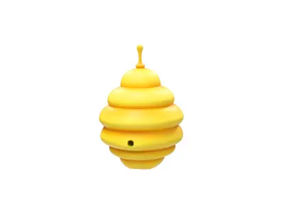 Low-Poly Bee Hive  Low-poly 3D model