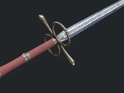 Two handed sword 01 Low-poly 3D model