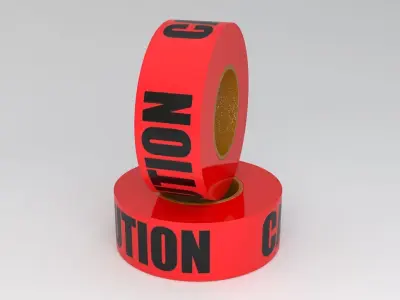 Caution Tape Red 3D model