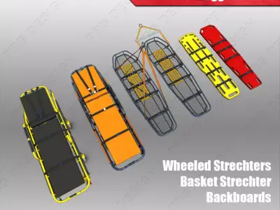 Stretchers Gurneys 3D model purchase