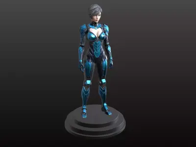 Cybernetic Girl STL Futuristic Robotic Female 3D print model