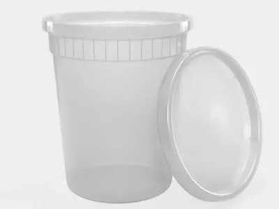 32 oz Deli or Soup Plastic Container with Lid 3D model