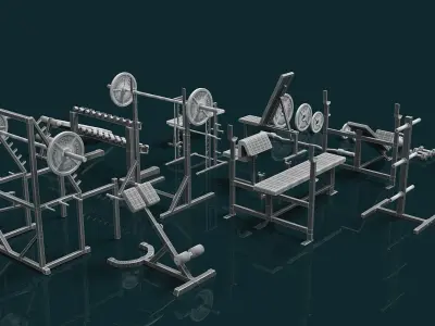 Gym Weight Collection 3D model