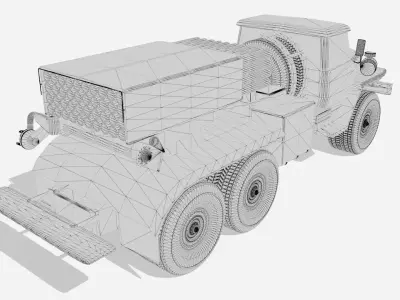BM21 Russian Vehicle BM-21 Ural-375D Low-poly 3D model