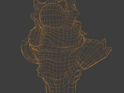 Dark Hero Kaijin statue Low-poly 3D model