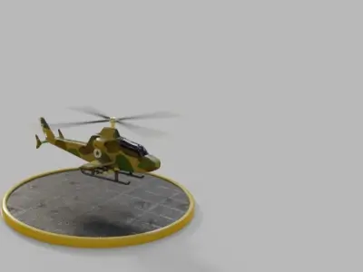 Military Helicopter Low-poly 3D model