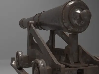 Cast Iron Cannon 3D model