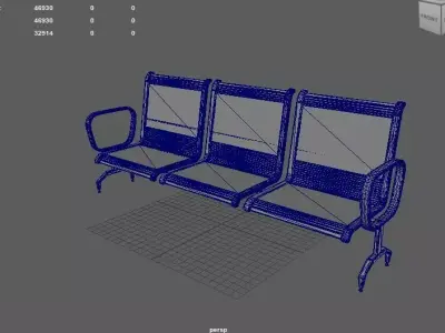 Waiting Room Chairs 06  3D model