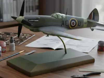 WWII Supermarine Spitfire Mk IX 3D print model