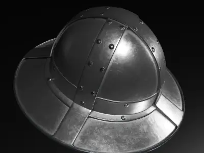 Kettle Medieval Helmet Low-poly 3D model