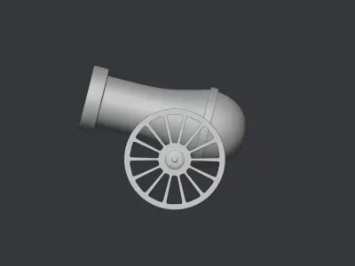 Stylized Cannon Low-poly 3D model Low-poly 3D model