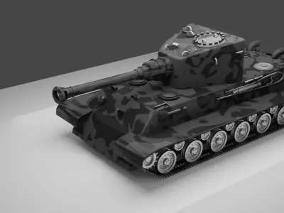 Military Tank Low-poly 3D model get