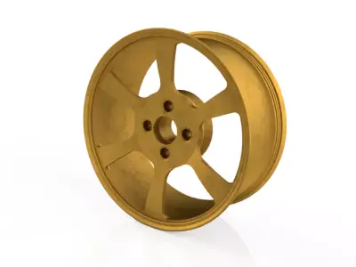 wheel car  Low-poly 3D model