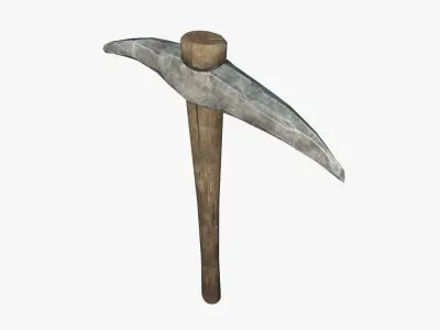 Stone Pickaxe Low-poly 3D model