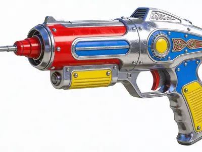 Vintage Rocket Age Particle Disintegrator 3D Model Low-poly 3D model