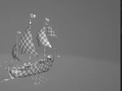 Pirate Ship 13 Low-poly 3D model