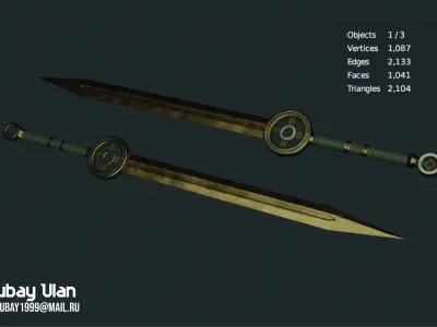 My Old Swords from summer 2020 reforged in winter 2022 Free 3D model