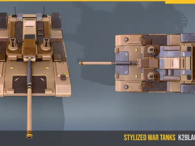 Stylized Tank K2BlackPanther Low-poly 3D model